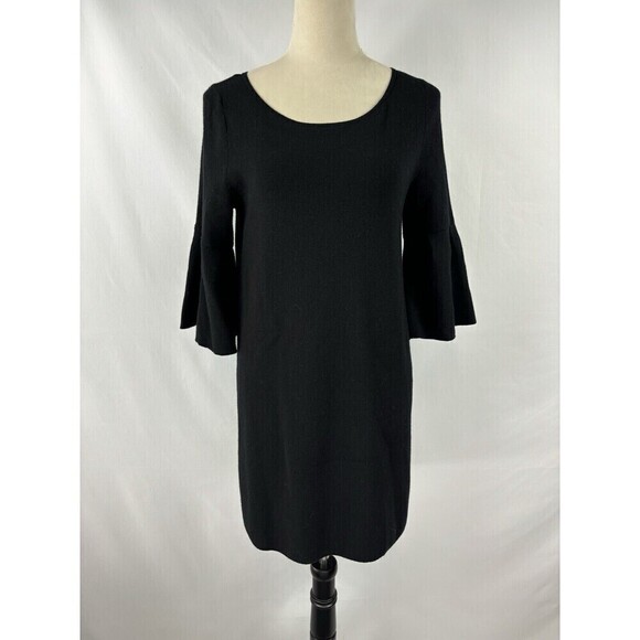 Moth Anthropologie Chester Sweater Dress Black Small Bell Sleeve - Picture 4 of 13